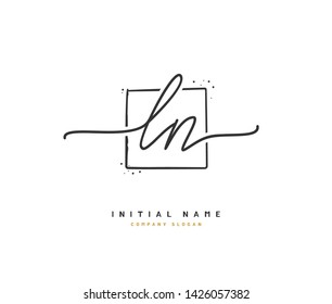 L N LN Beauty vector initial logo, handwriting logo of initial signature, wedding, fashion, jewelry, boutique, floral and botanical with creative template for any company or business.