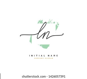 L N LN Beauty vector initial logo, handwriting logo of initial signature, wedding, fashion, jewelry, boutique, floral and botanical with creative template for any company or business.