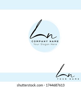 L N LN Initial letter handwriting and signature logo.	
