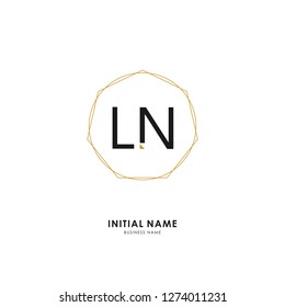L N LN Initial logo letter with minimalist concept. Vector with scandinavian style logo.