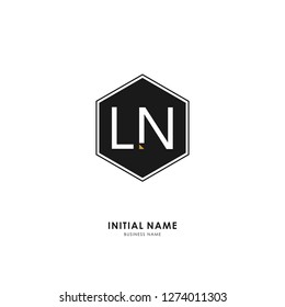 L N LN Initial logo letter with minimalist concept. Vector with scandinavian style logo.