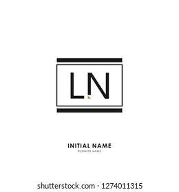 L N LN Initial logo letter with minimalist concept. Vector with scandinavian style logo.