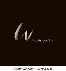 L n Ln modelo de escritura manual del logotipo inicial vector