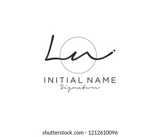 L N Signature initial logo template vector