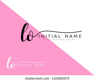 L O Initial handwriting logo vector. Hand lettering for designs.