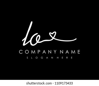 L O Initial handwriting logo vector