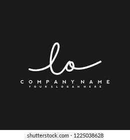 L O Initial handwriting logo vector