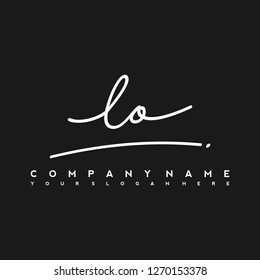 L O Initial handwriting logo vector