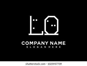L O initial logo template vector