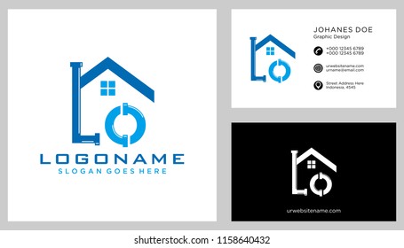 L O initial logo template vector