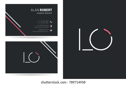 L & O Joint Logo Design Vector With Business Card Template