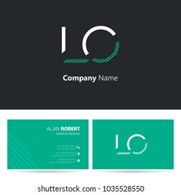 L & O joint logo stroke letter design with business card template