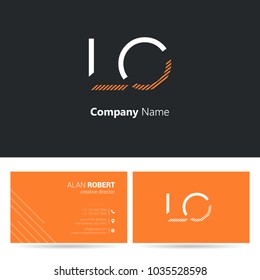 L & O joint logo stroke letter design with business card template