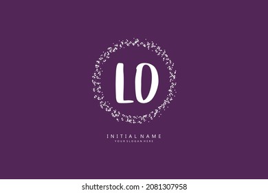 L O LO logo, Initial lettering handwriting or handwritten for identity. Logo with signature and hand drawn style.