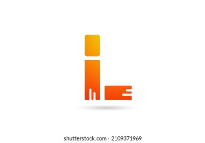 L orange gradient alphabet letter logo icon design. Creative template for business
