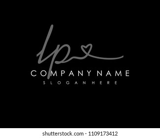 L P Initial handwriting logo vector