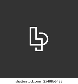 L p initial monogram logo design