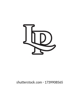 L P letter lines logo design vector