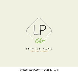 L P LP Beauty vector initial logo, handwriting logo of initial signature, wedding, fashion, jewerly, boutique, floral and botanical with creative template for any company or business.