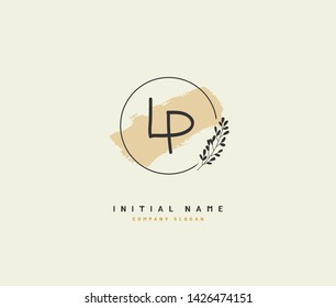 L P LP Beauty vector initial logo, handwriting logo of initial signature, wedding, fashion, jewerly, boutique, floral and botanical with creative template for any company or business.