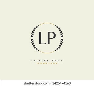 L P LP Beauty vector initial logo, handwriting logo of initial signature, wedding, fashion, jewerly, boutique, floral and botanical with creative template for any company or business.