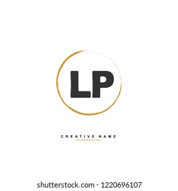 L P LP Initial logo template vector