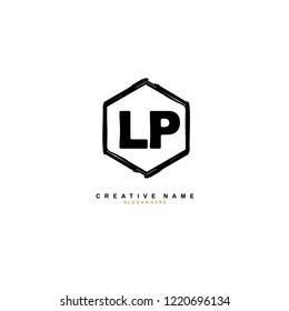 L P LP Initial logo template vector