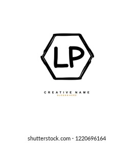 L P LP Initial logo template vector