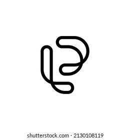 l p lp initial logo design vector template