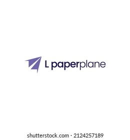 L PAPER PLANE LOGO DESIGN