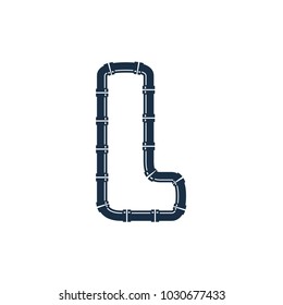 L Pipe Letter Logo Icon Design