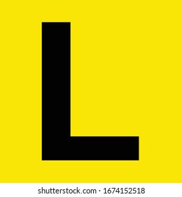 L Plate on car for learner driver school