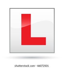 L Plate on car for learner driver school