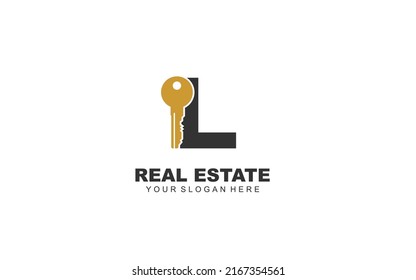 L PROPERTY logo design inspiration. Vector letter template design for brand.