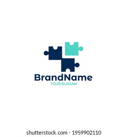 L Puzzle Logo Design Vector