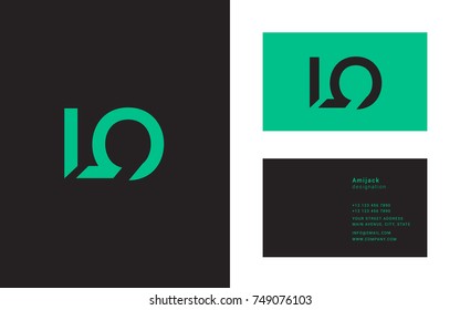 L Q bold letter joint logo design vector with business card template