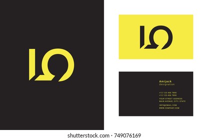 L Q bold letter joint logo design vector with business card template