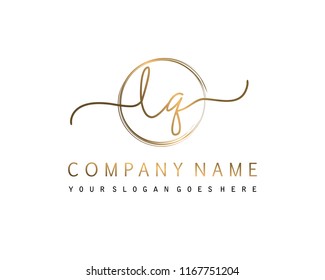 L Q Initial handwriting logo vector