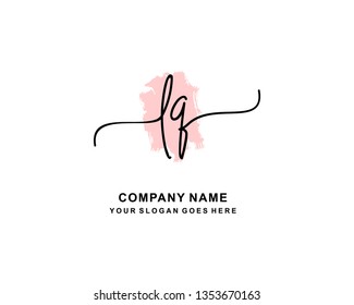 L Q Initial Handwriting Logo Template