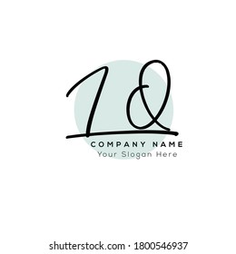 L Q LQ Erstmalige Handschrift und Logo der Unterschrift. Schönheit, Vektoranfängliches Logo .Mode, Boutique, Blumen und botanisch