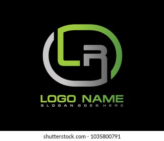 L R Initial circle logo template vector