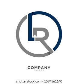 L R Initial circle logo template vector, Logo Letter R With L, LR Logo. Letter Design Vector with Red and Black Gold Silver Colors ,