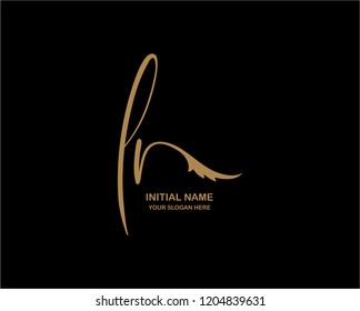 L R Initial Handwriting Logo Template
