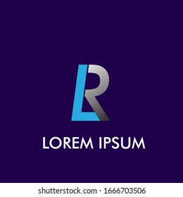 L and R initial letter logo icon for business and sport racing company