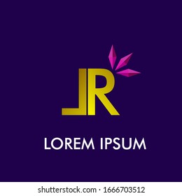 Icono del logotipo de la letra L y R para la empresa de carreras de negocios y deportivas