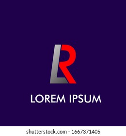 L and R initial letter logo icon for business and sport racing company