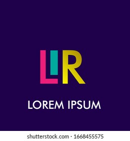 L and R initial letter logo icon for business and sport racing company