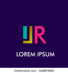 L and R initial letter logo icon for business and sport racing company