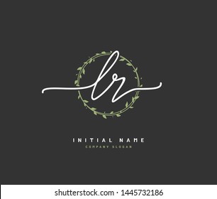 L R LR Beauty vector initial logo, handwriting logo of initial signature, wedding, fashion, jewerly, boutique, floral and botanical with creative template for any company or business.
