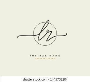 L R LR Beauty vector initial logo, handwriting logo of initial signature, wedding, fashion, jewerly, boutique, floral and botanical with creative template for any company or business.
